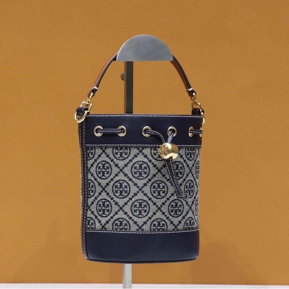 Tory Burch Handbags - Tory Burch T Monogram Jacquard Mini Bucket Bag